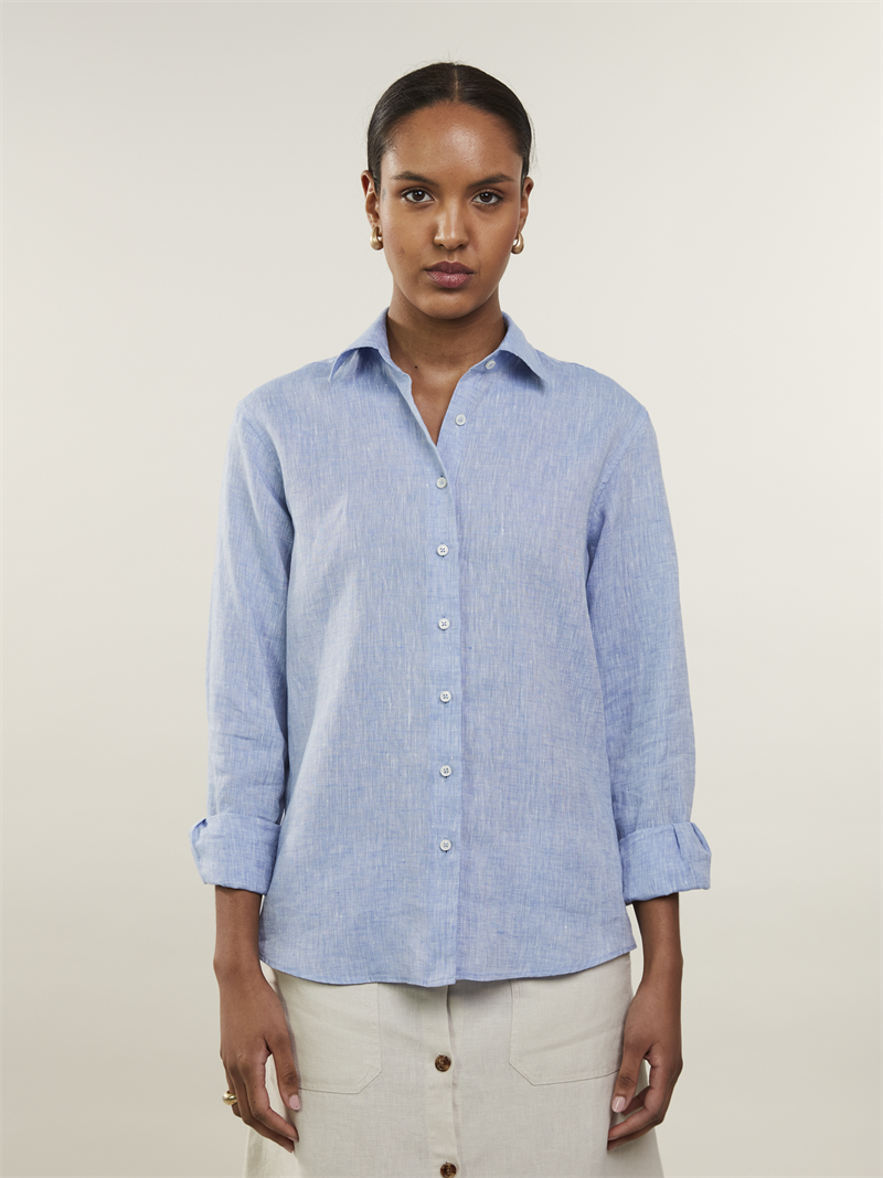 Siri Blue Linen Shirt