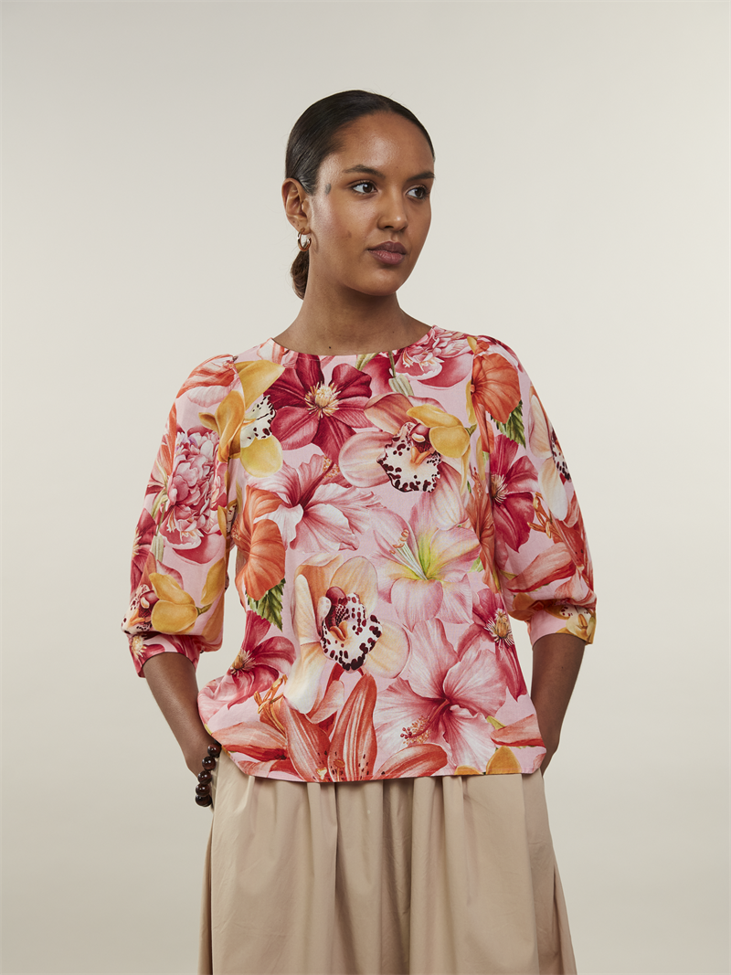 Carmen Dark pink Floral Blouse