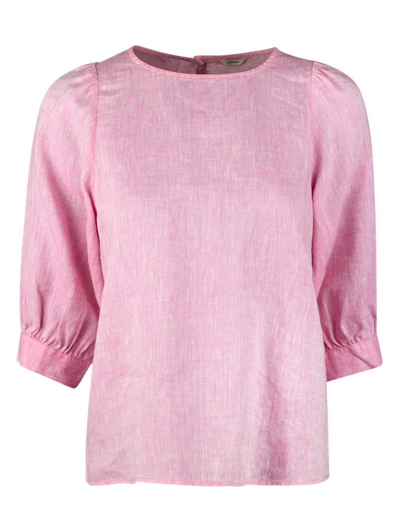 Carmen Pink Linen Blouse