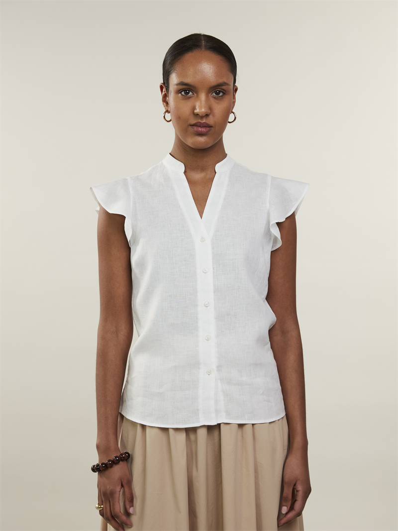 Hali White Linen Blouse