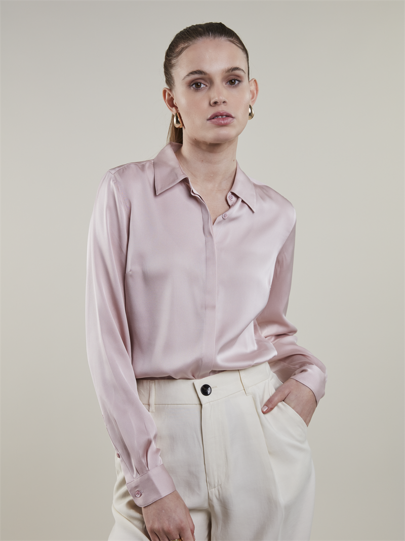 Seidenbluse Hell rosa Susan