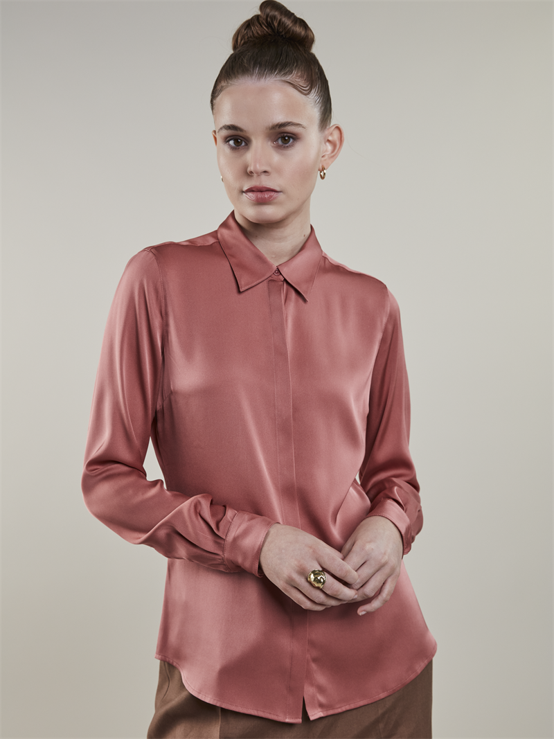 Seidenbluse Dunkel rosa Susan