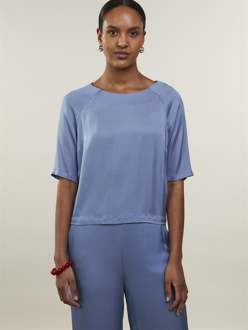 Emily Blau Seidenbluse