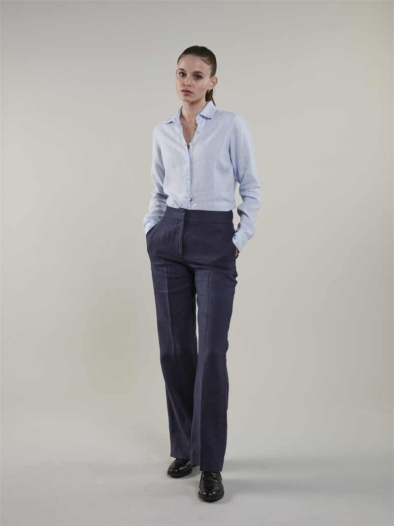 Jayda Navy blau Leinenhose
