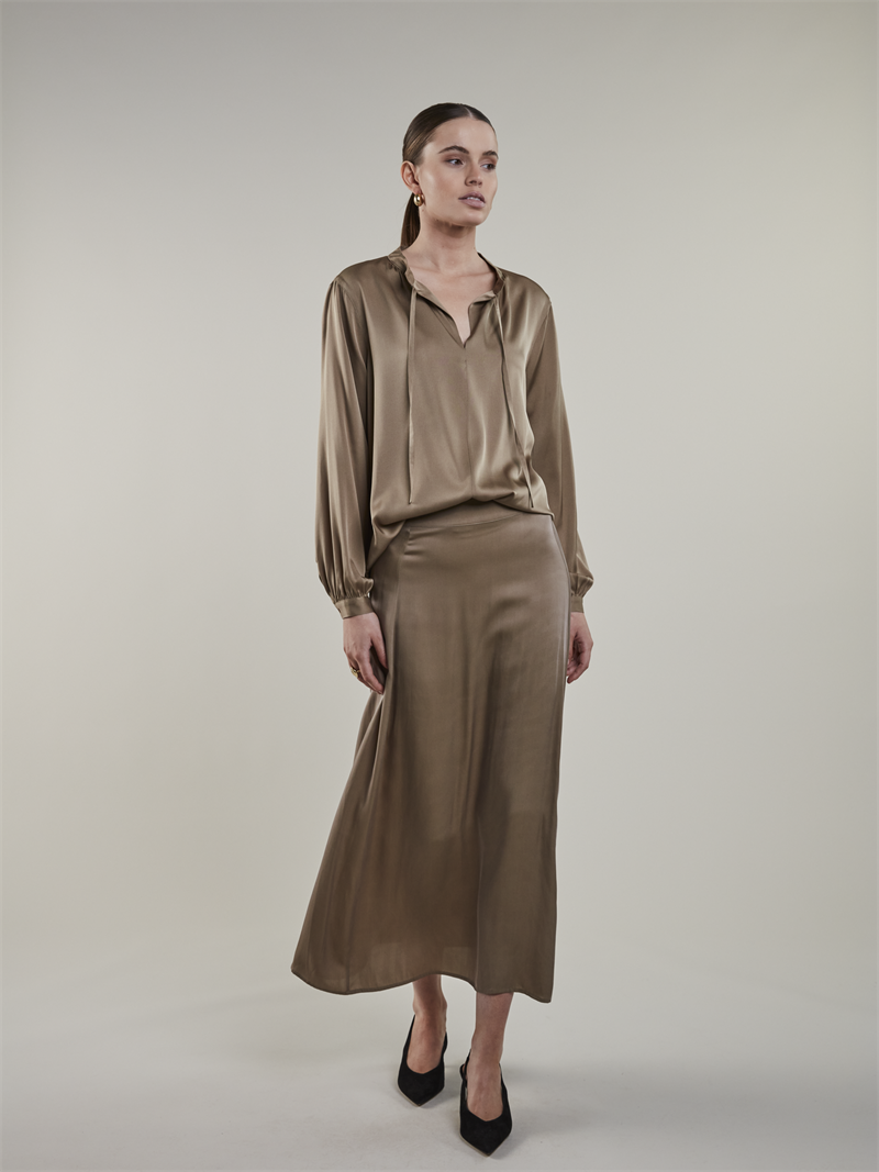 Jada Beige Seidenrock