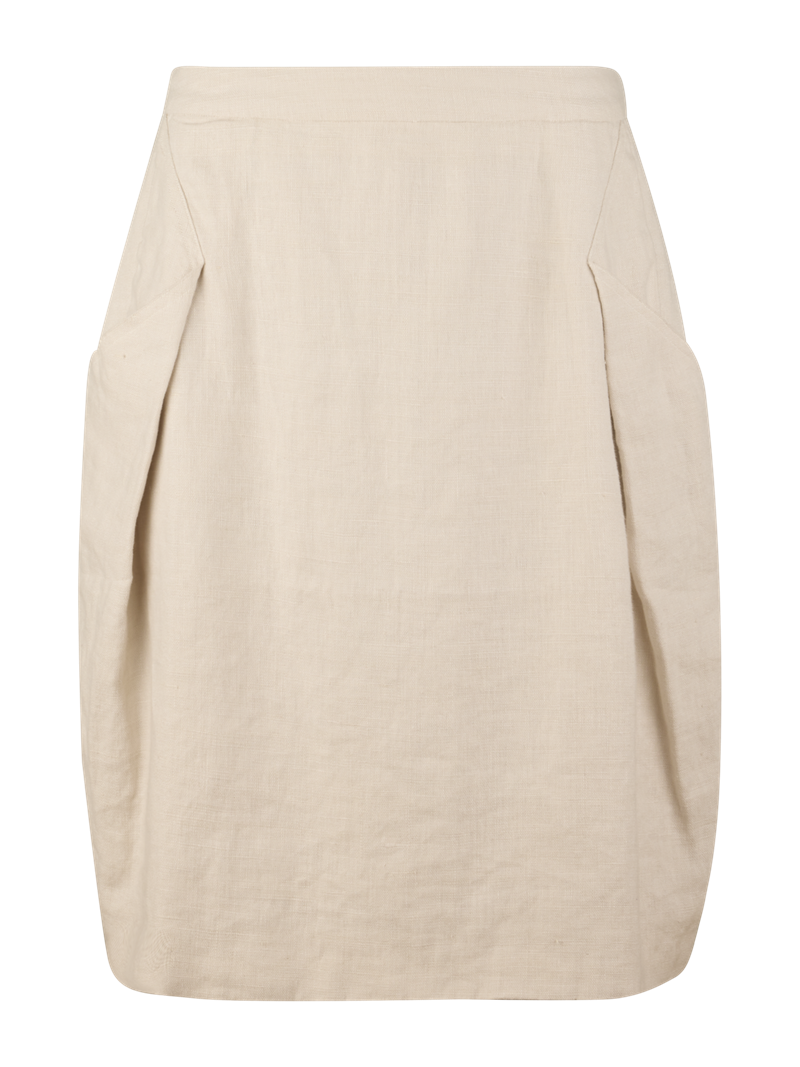 June Light beige Linen Skirt