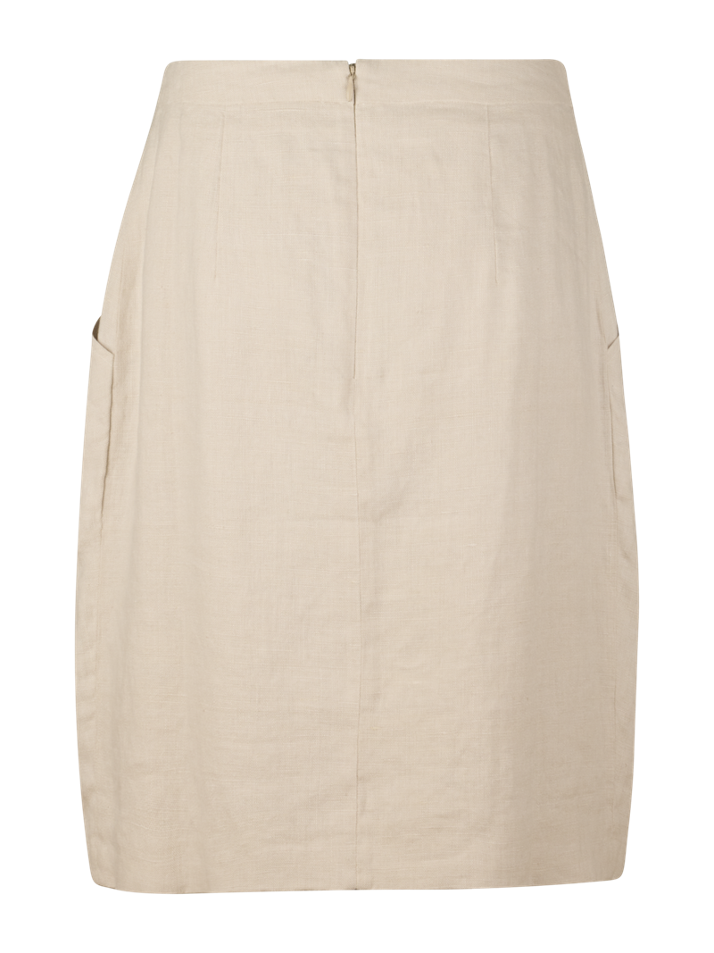 June Light beige Linen Skirt