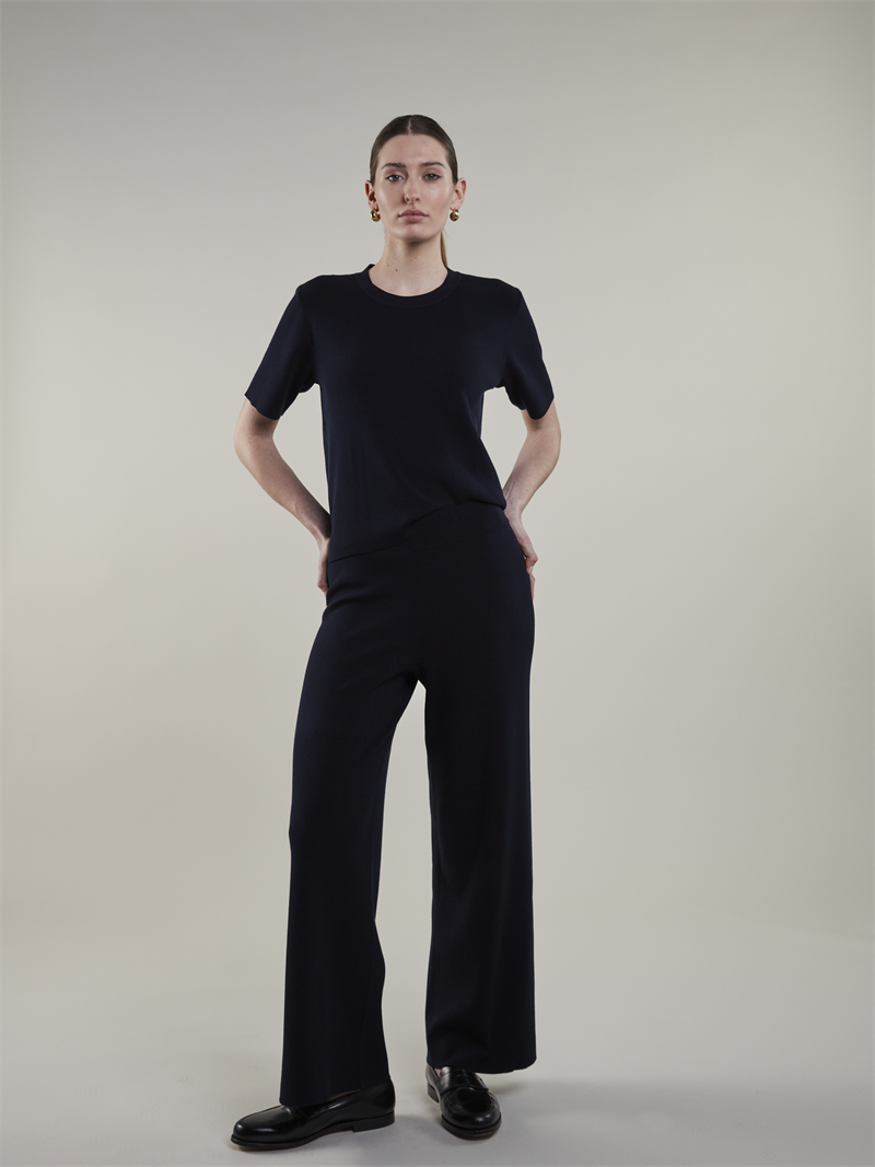 Jupiter Navy blau Strickhose