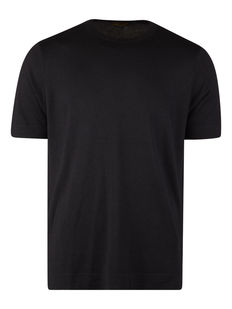 Marinblå Siden/Kashmir T-Shirt
