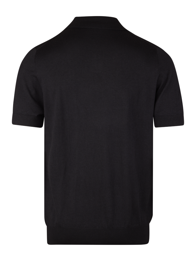 Navy blau Seide/Kaschmir Polohemd