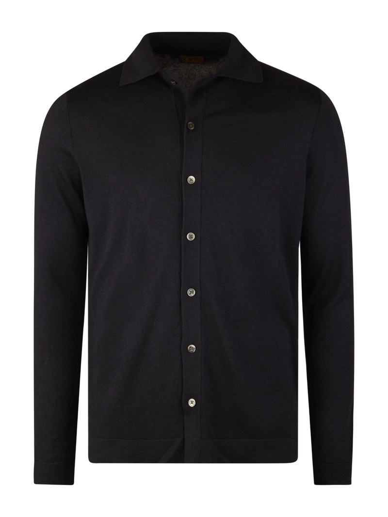 Navy Silk/Cashmere Cardigan