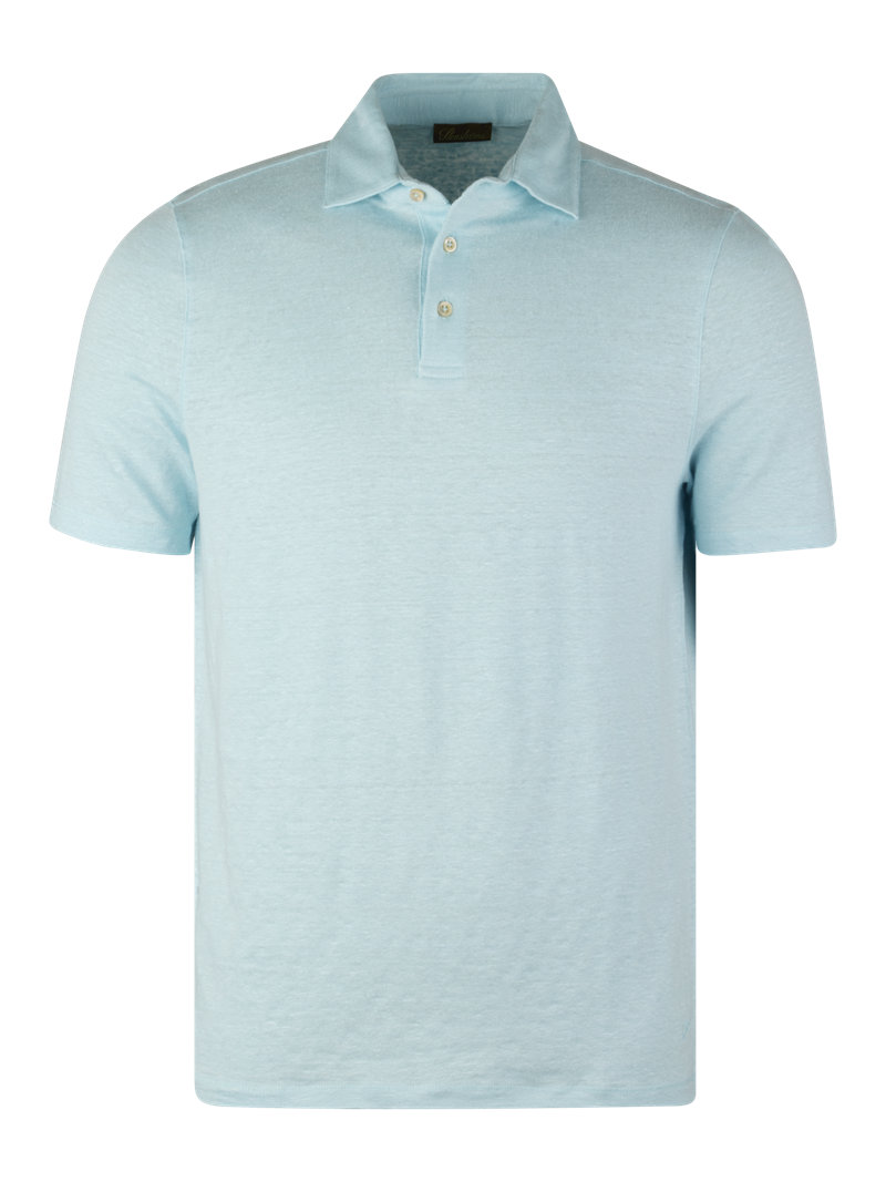 Blue Linen Polo Shirt