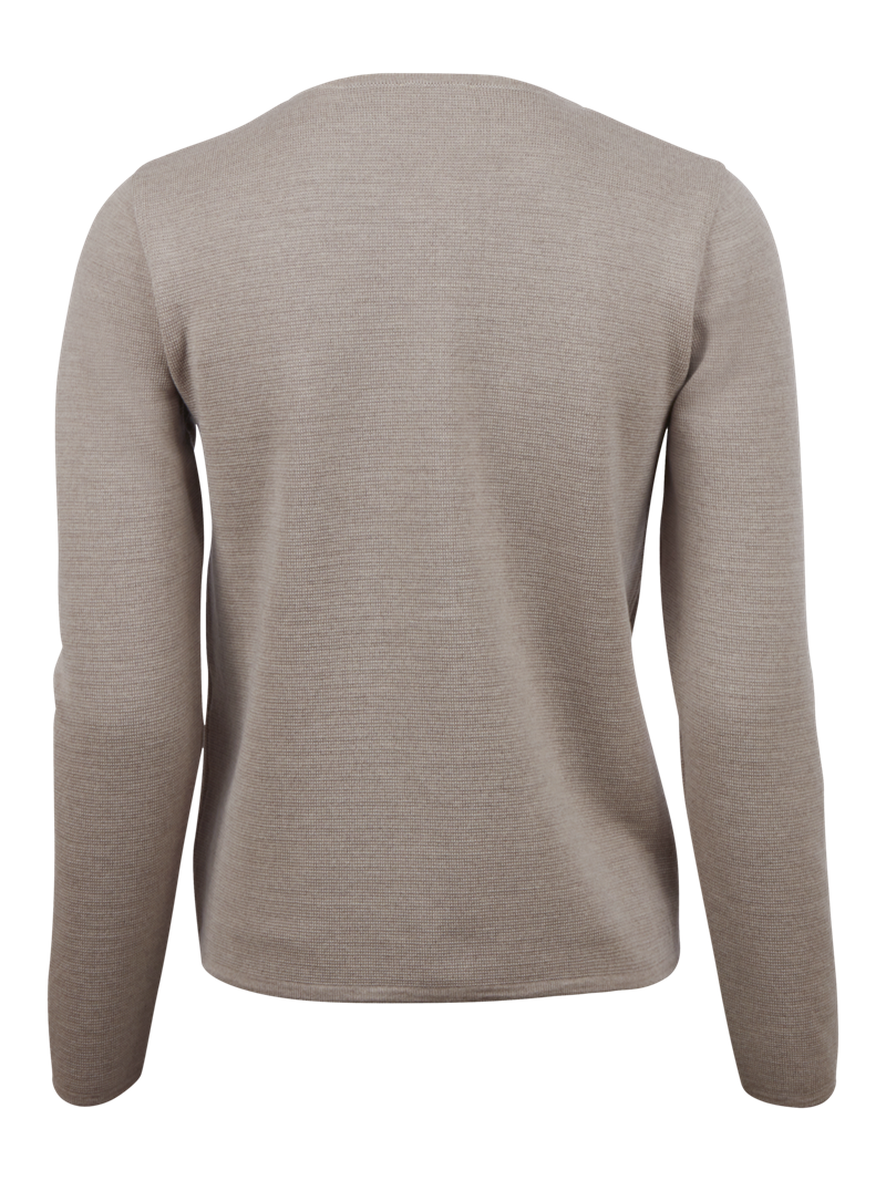 Stina Beige Merino Wool Cardigan