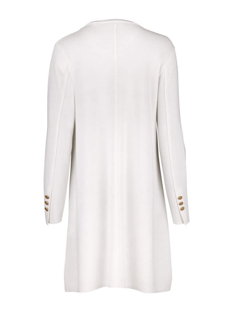Astrid White Long Merino Wool Cardigan