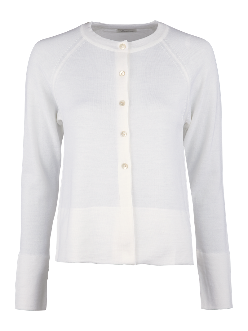 Ammie White Merino Wool Cardigan
