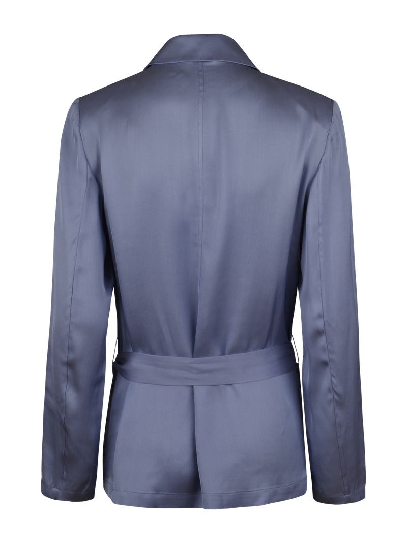 Evelyn Blue Silk Jacket