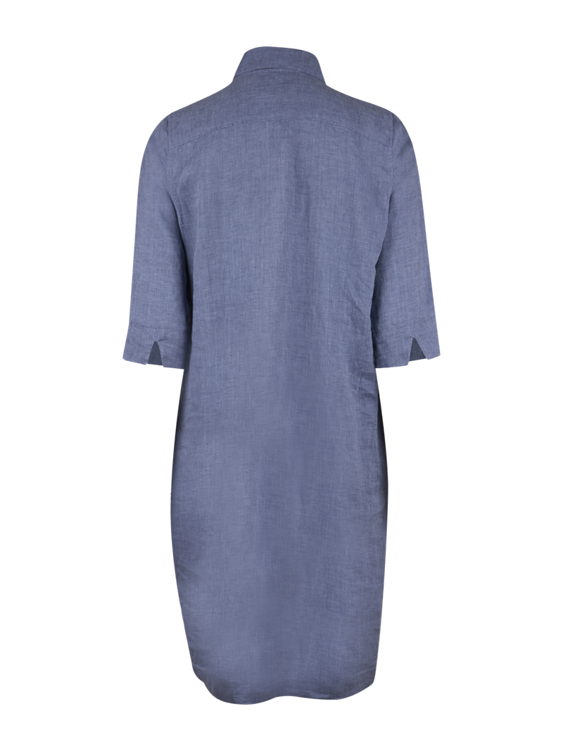 Aud Navy Linen Dress