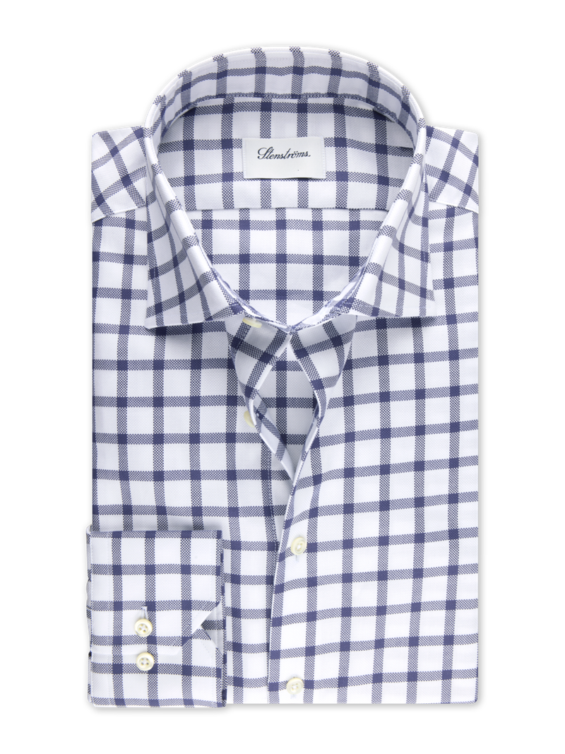 Navy Checked Oxford Shirt