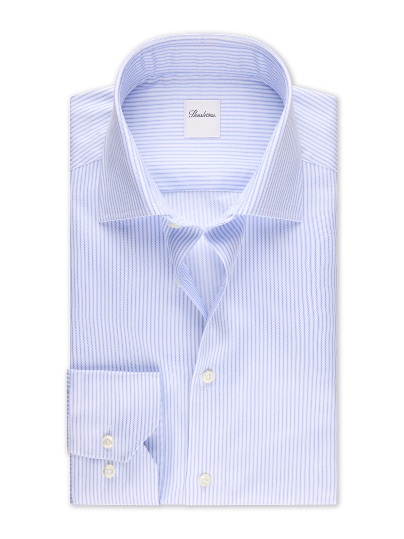Gestreiftes Twillhemd, Hellblau