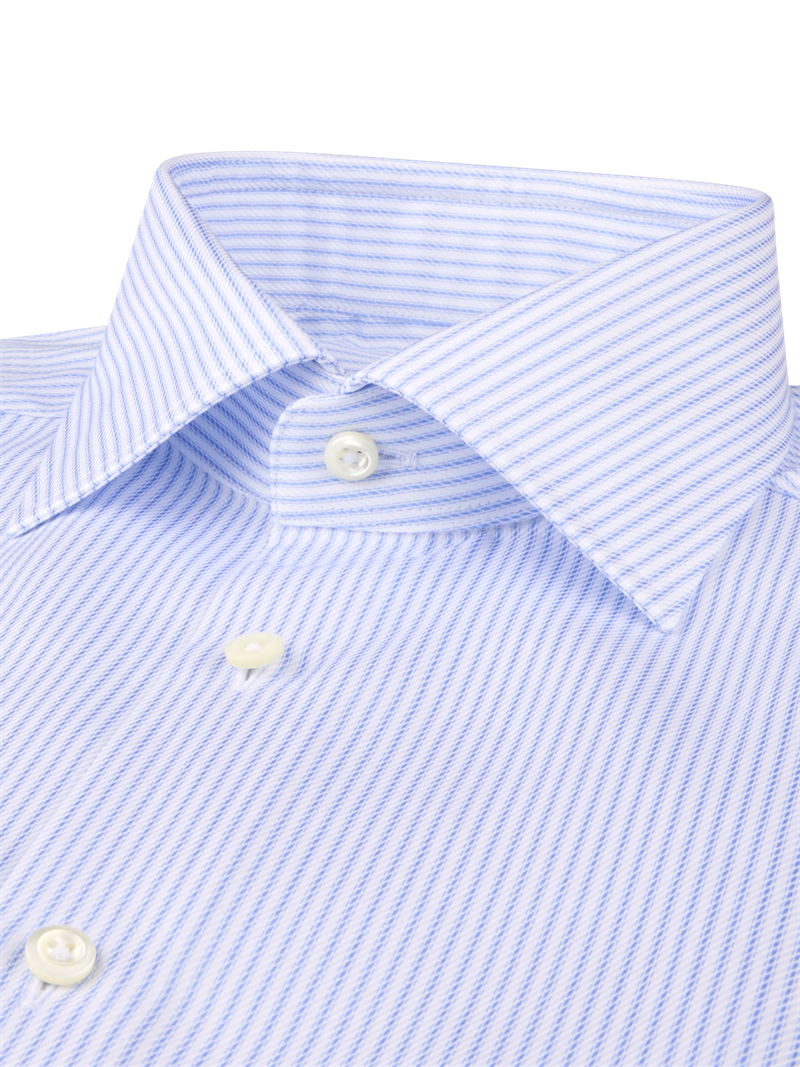 Gestreiftes Twillhemd, Hellblau