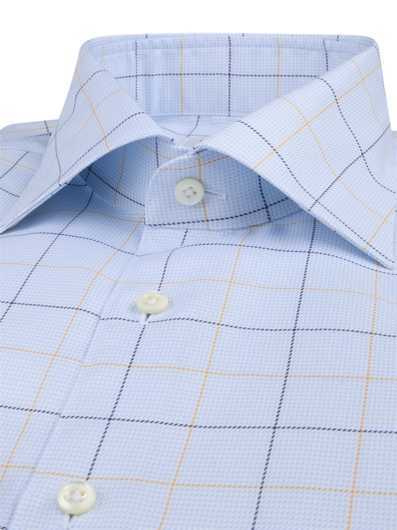 Light blue Checked Twill Shirt