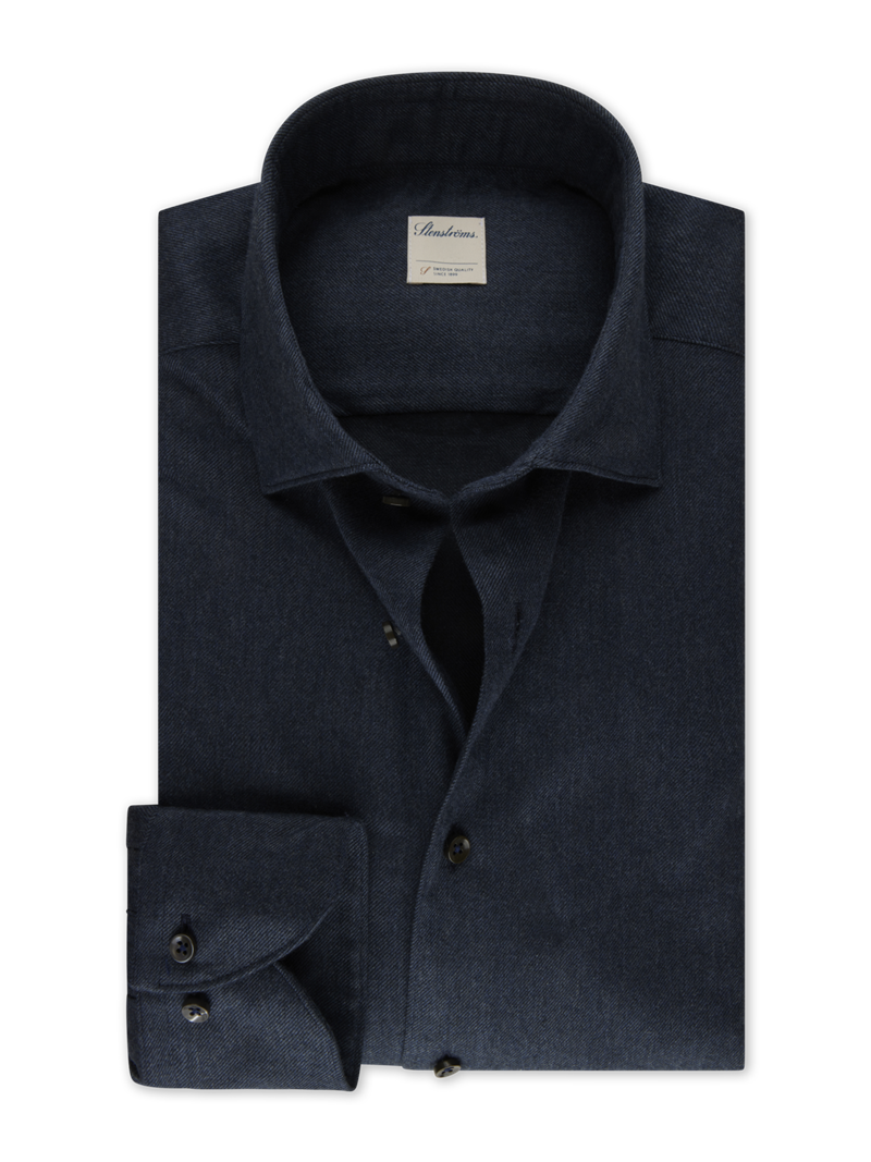 Flanellhemd, Navy blau