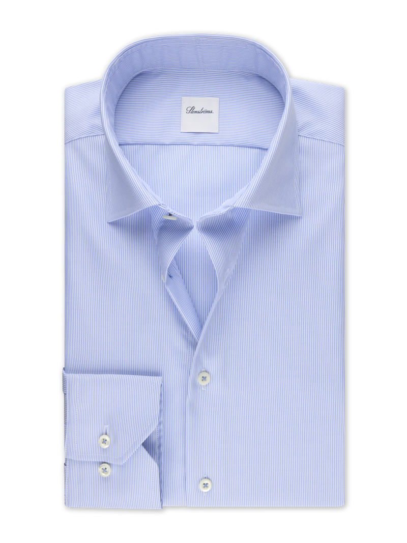 Gestreiftes Twillhemd, Hellblau
