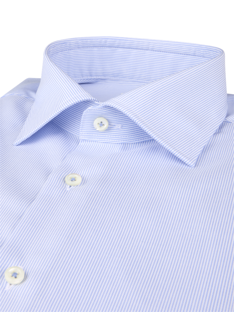 Gestreiftes Twillhemd, Hellblau