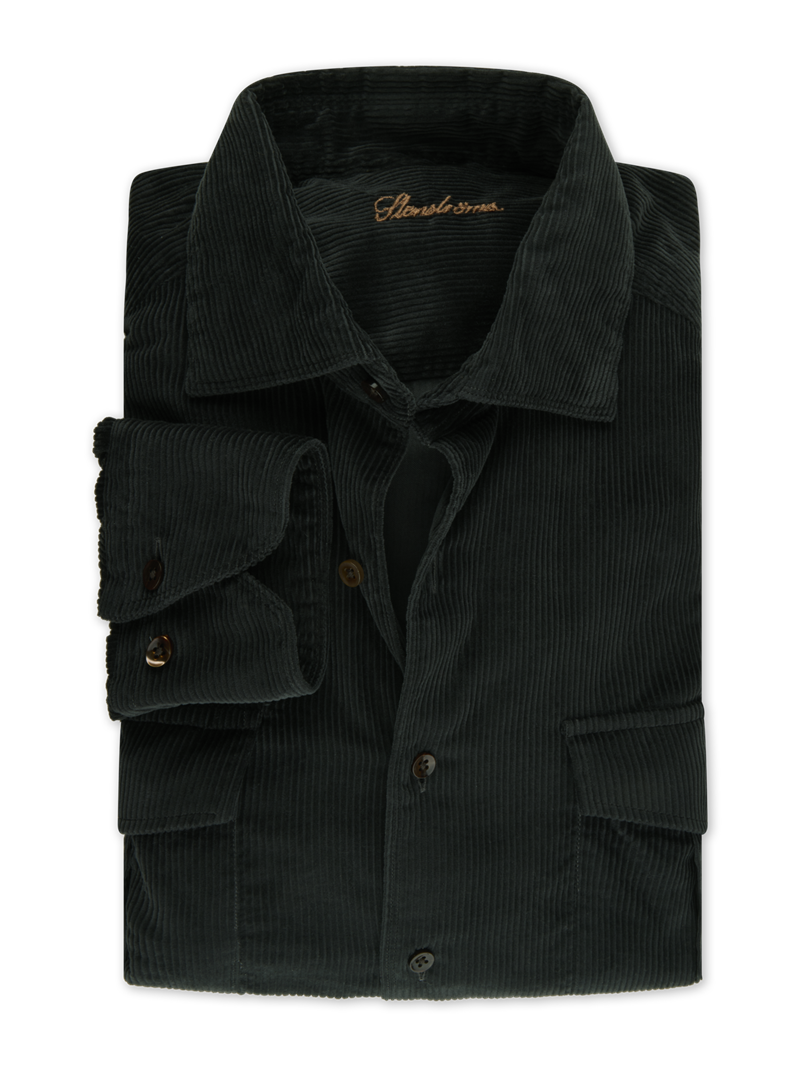 Cordhemd, Dunkelgrün