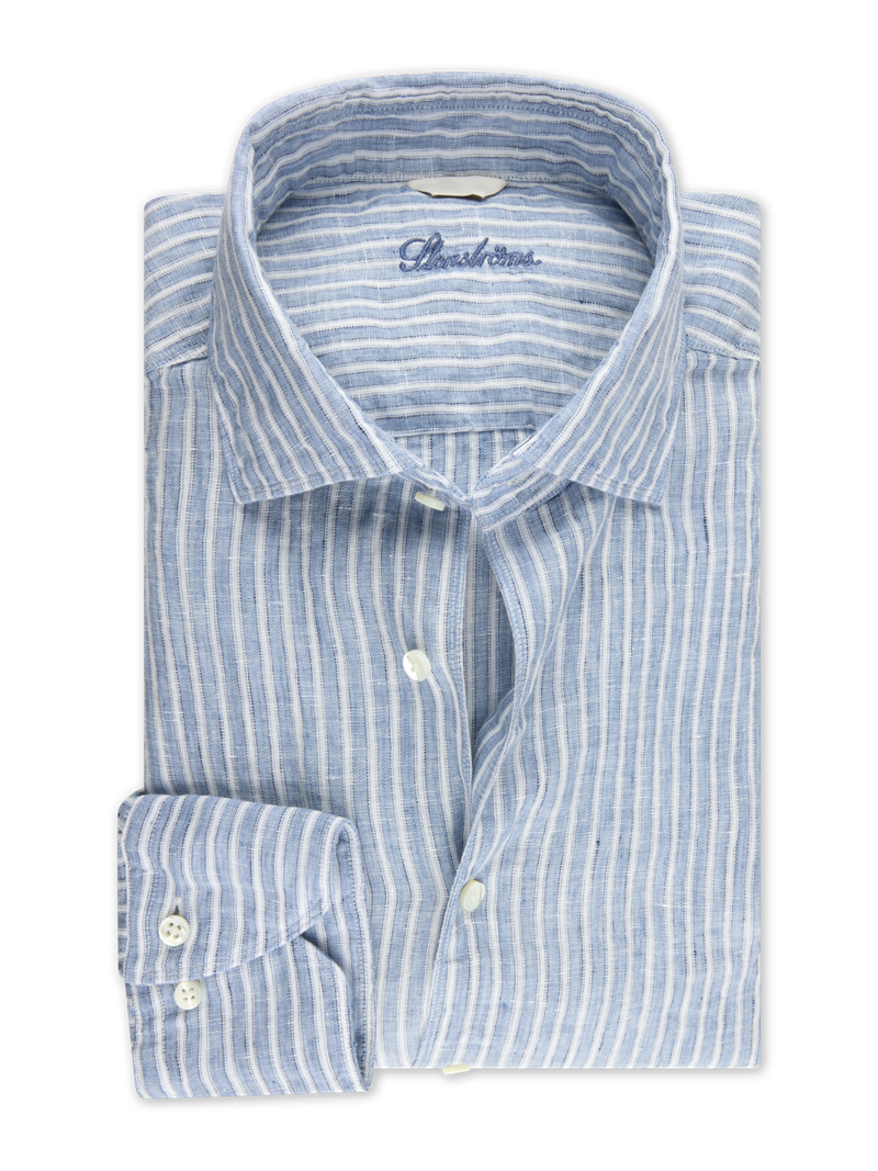 Blue Striped Linen Shirt