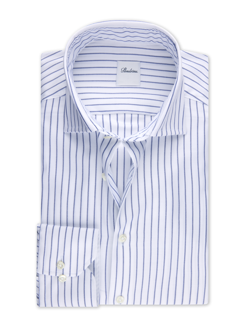 Gestreiftes Oxford-Hemd, Navy blau