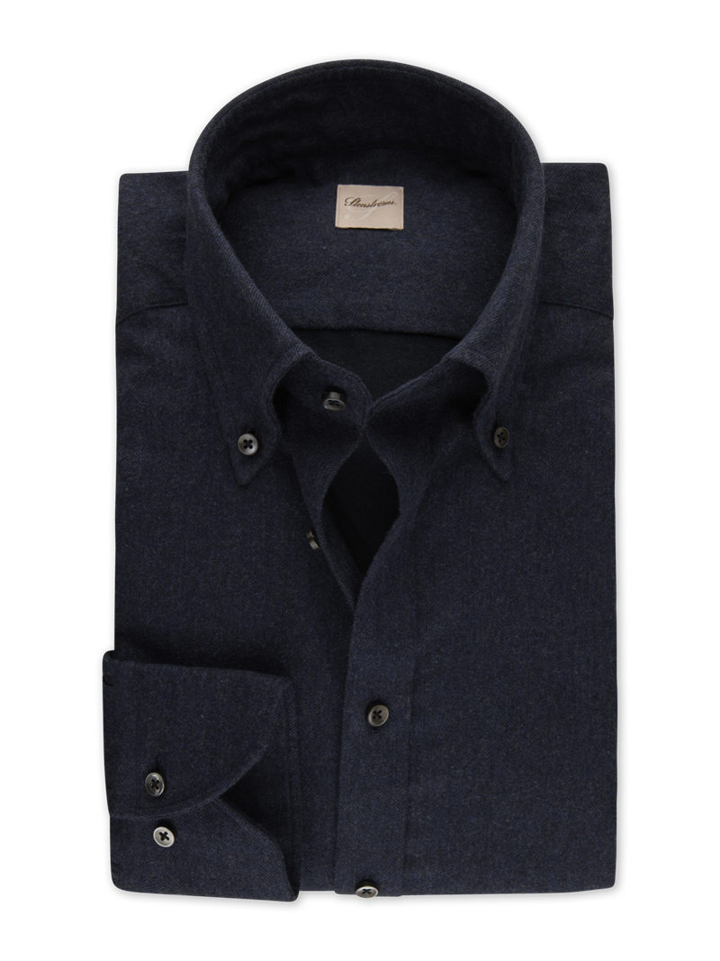 Flanellhemd, Navy blau