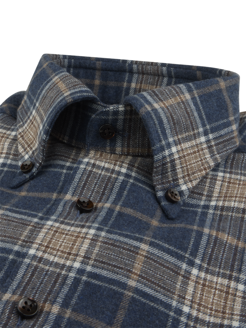 Kariertes Flanellhemd, Dunkelblau