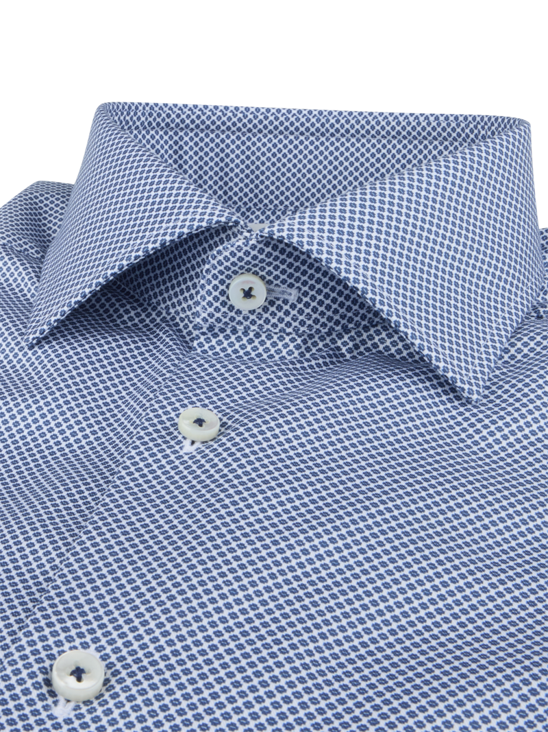 Gemustertes Twillhemd, Navy blau