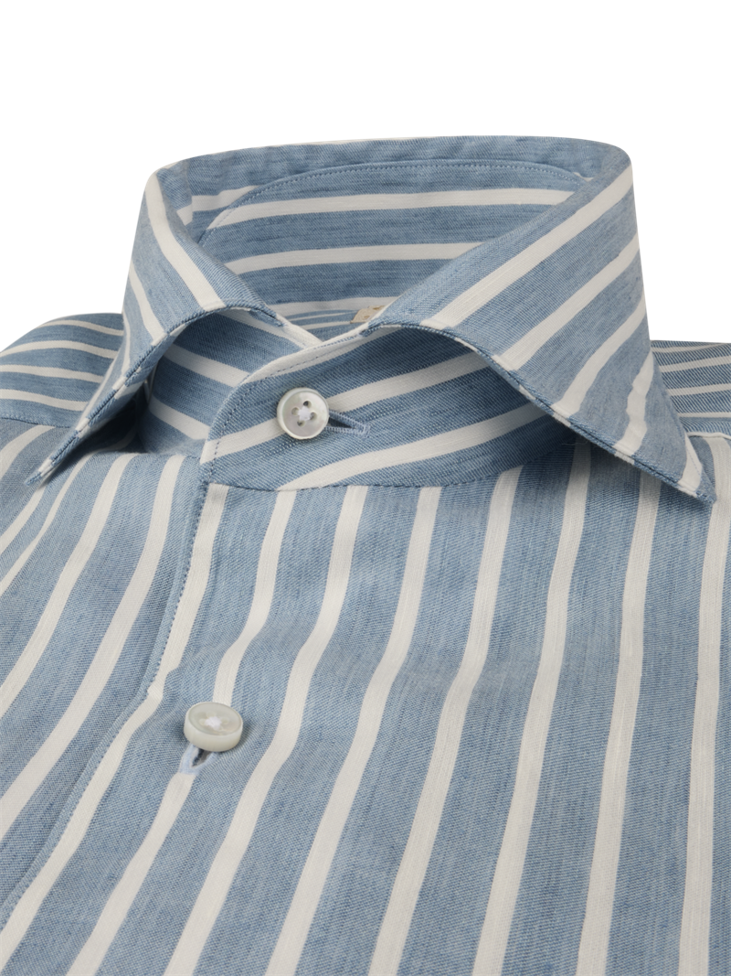 Blue Striped Linen Shirt