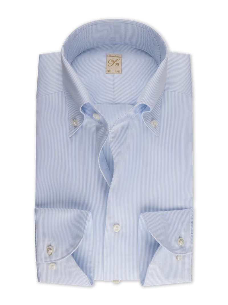 Light blue Striped Twill Shirt
