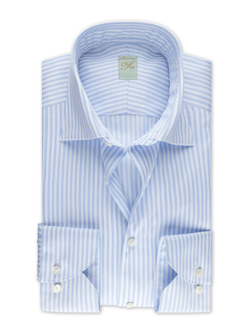 Light blue Striped Twill Shirt