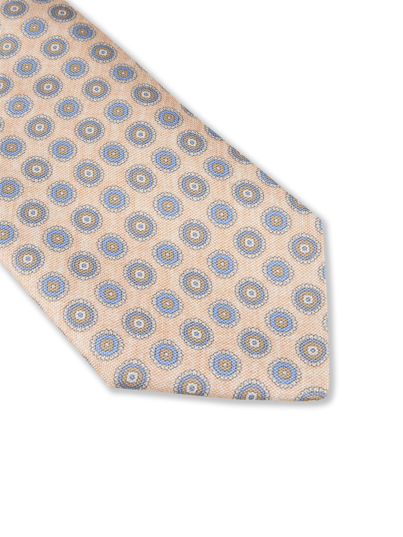 Light orange Patterned Silk Tie
