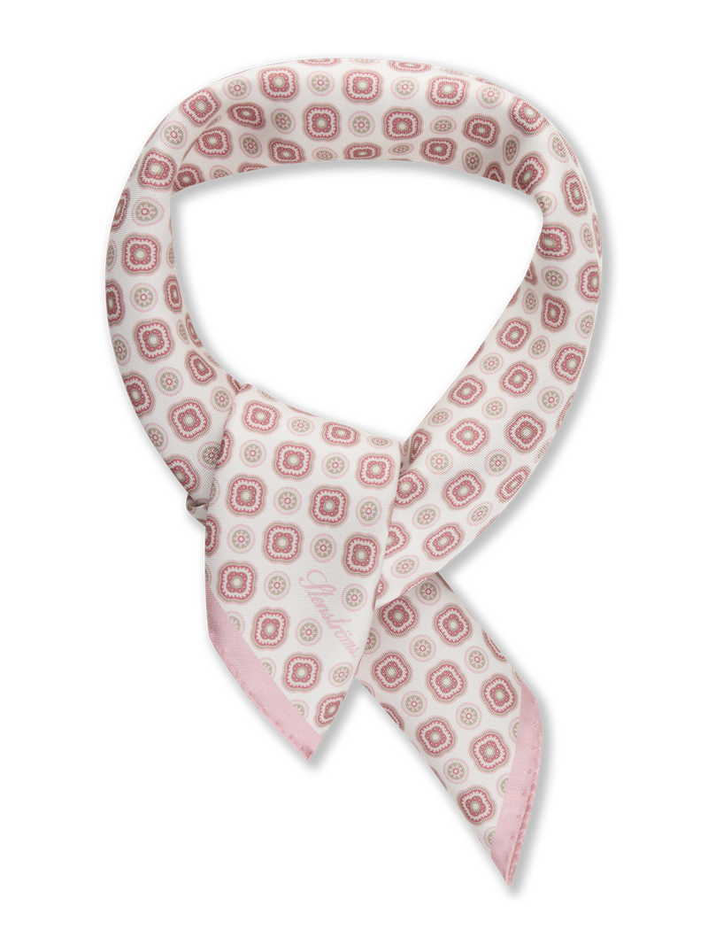 Light red Patterned Silk Bandana