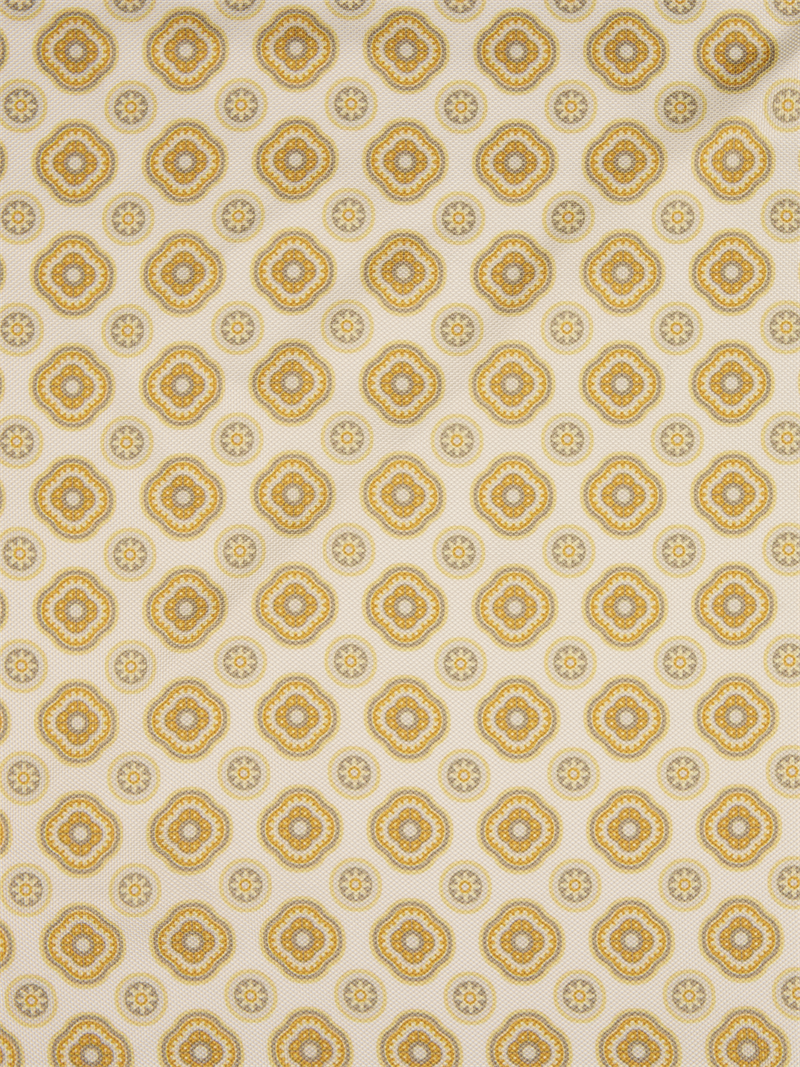 Yellow Patterned Silk Bandana