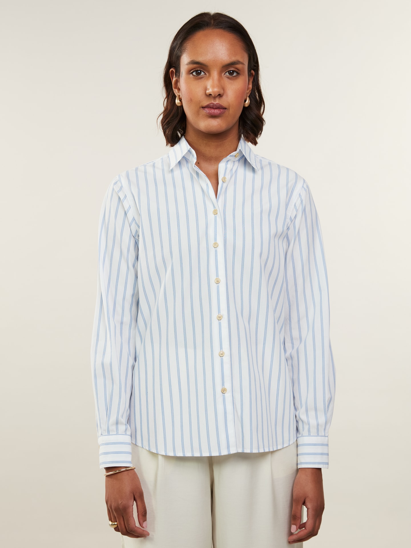 Siri Light blue Striped Shirt 