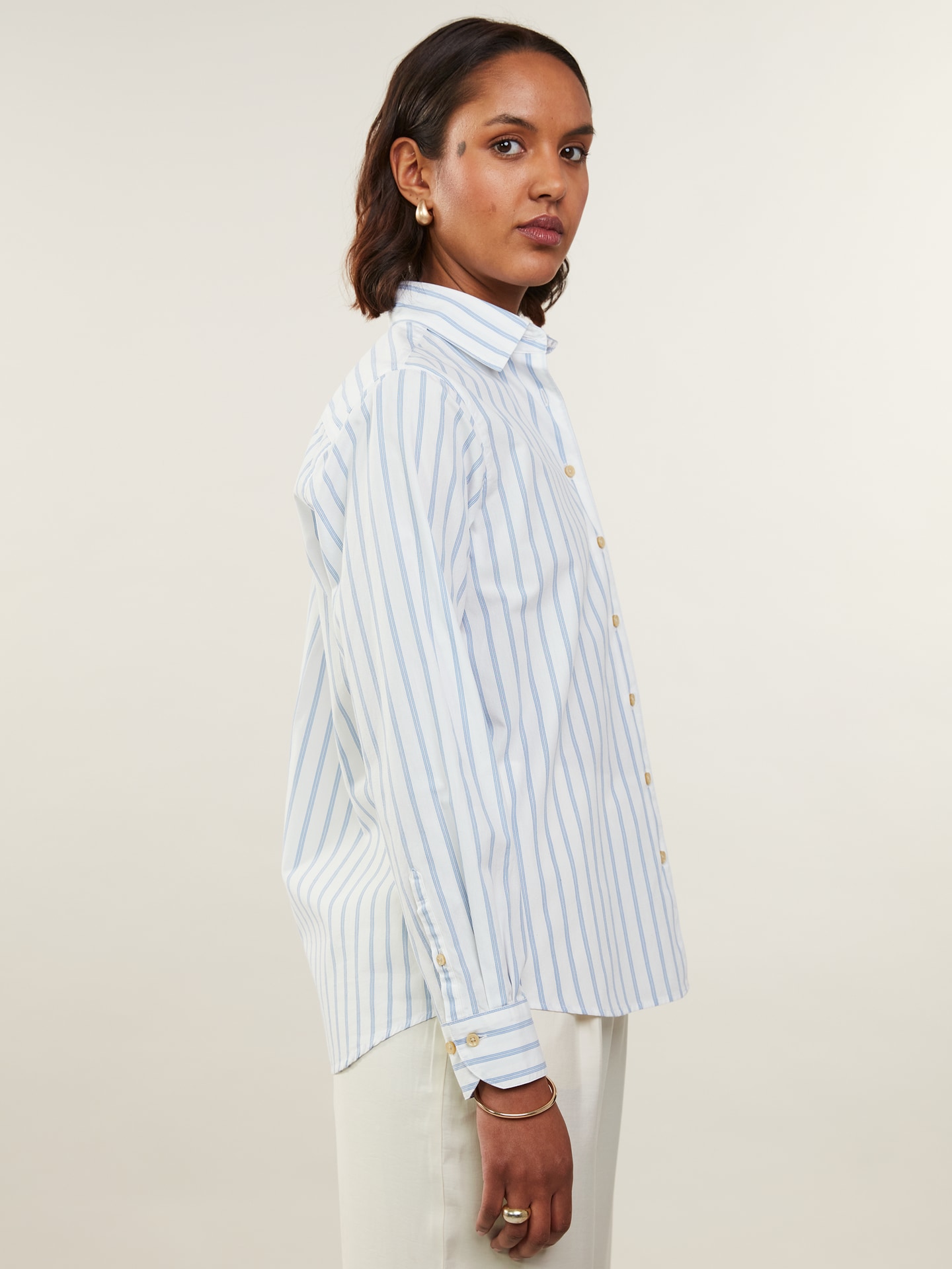 Siri Light blue Striped Shirt 