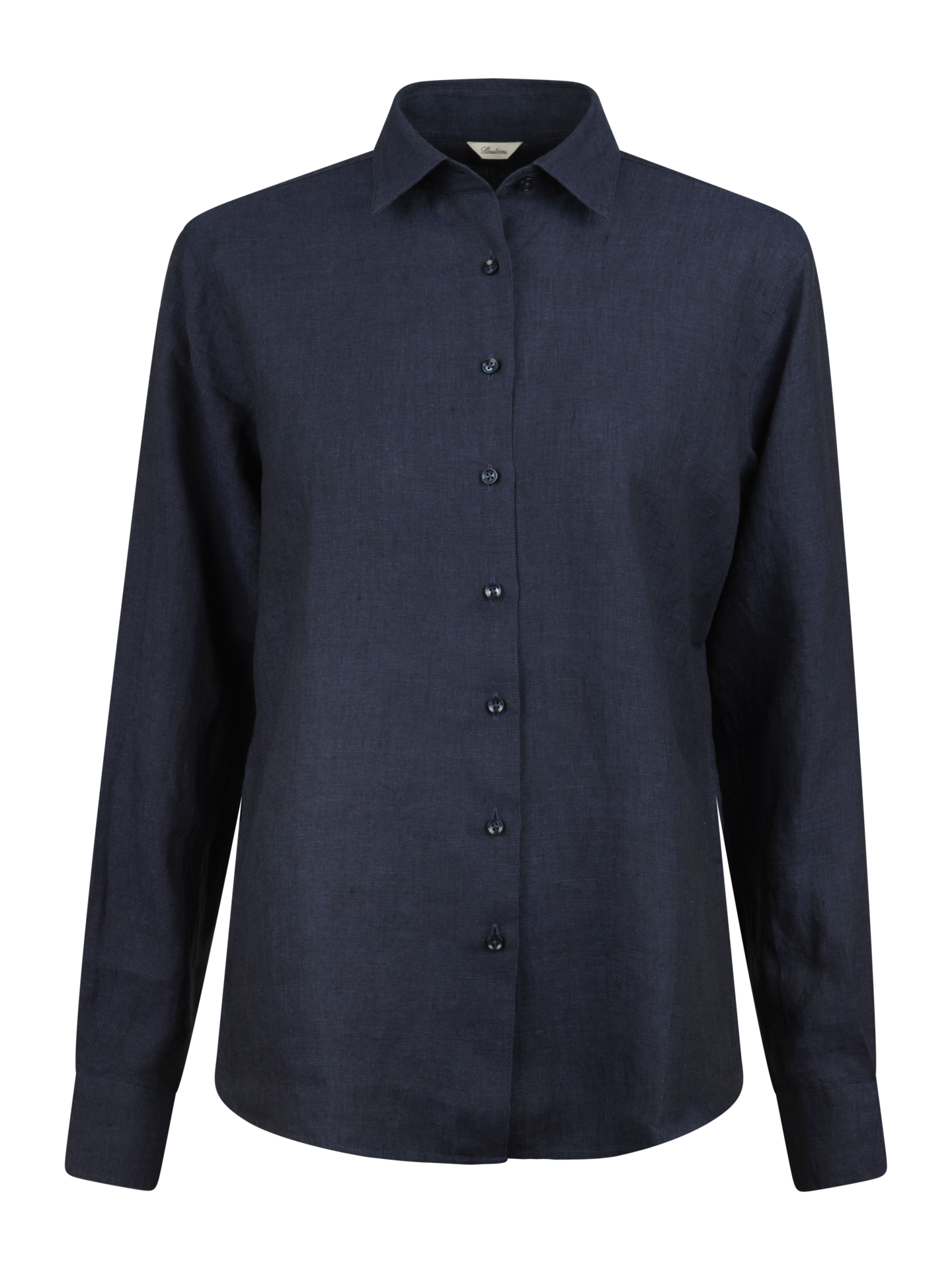 Stenströms Siri Navy Linen Shirt | Women | Women's shirts & blouses | Classic | Size: 46 | Navy | Solid | Long Sleeves