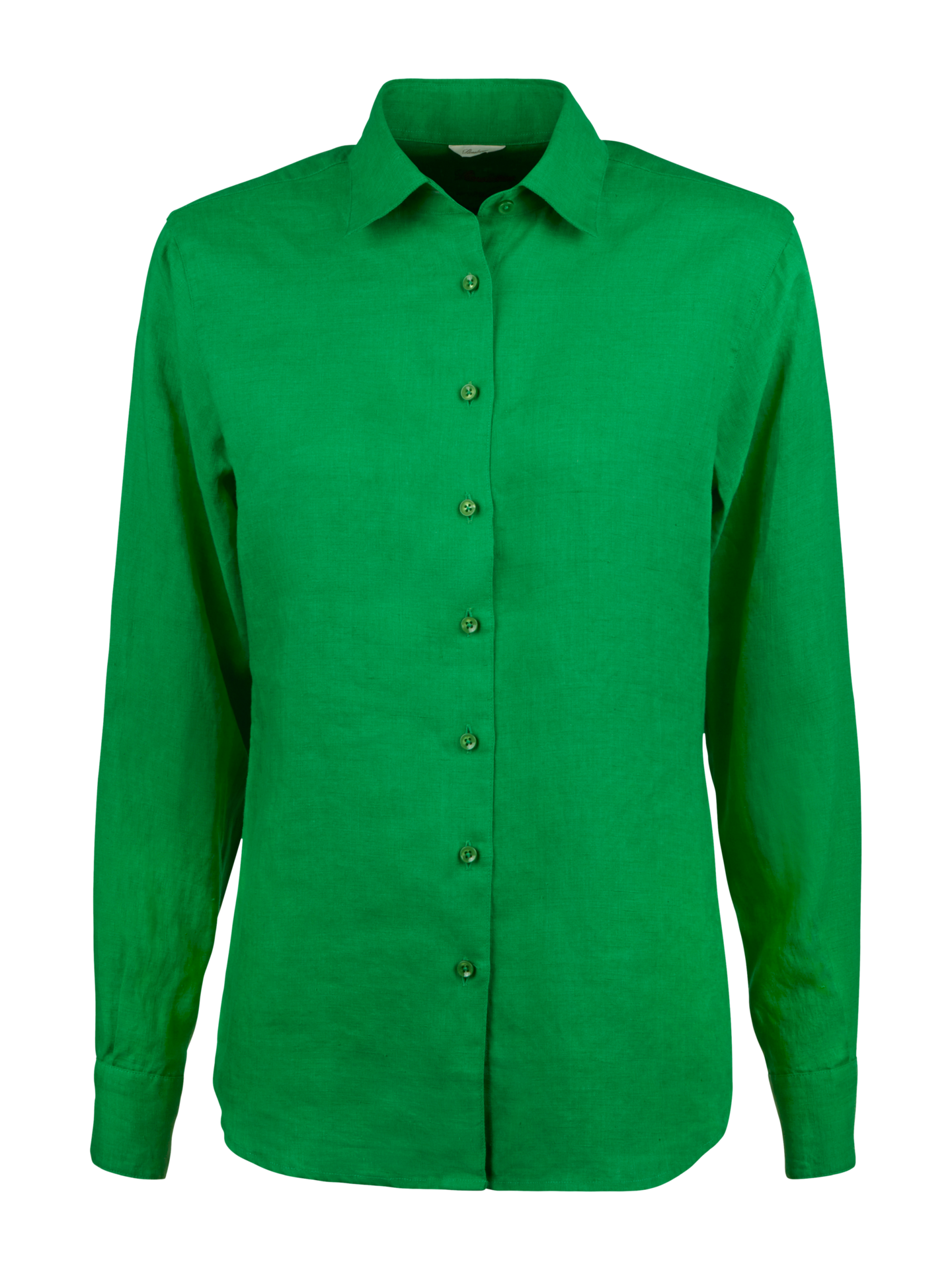Stenströms Siri Green Linen Shirt | Women | Women's shirts & blouses | Classic | Size: 34 | Green | Solid | Long Sleeves