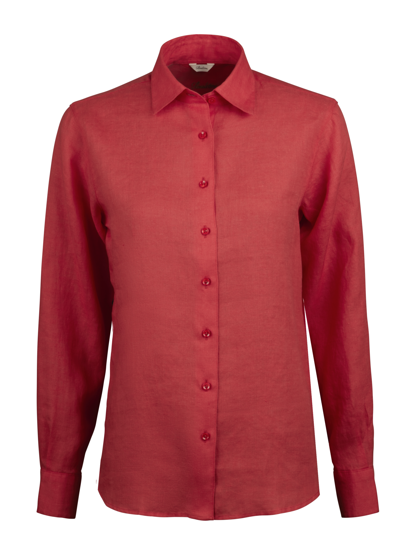 Stenströms Siri Orange Linen Shirt | Women | Women's shirts & blouses | Classic | Size: 34 | Orange | Solid | Long Sleeves