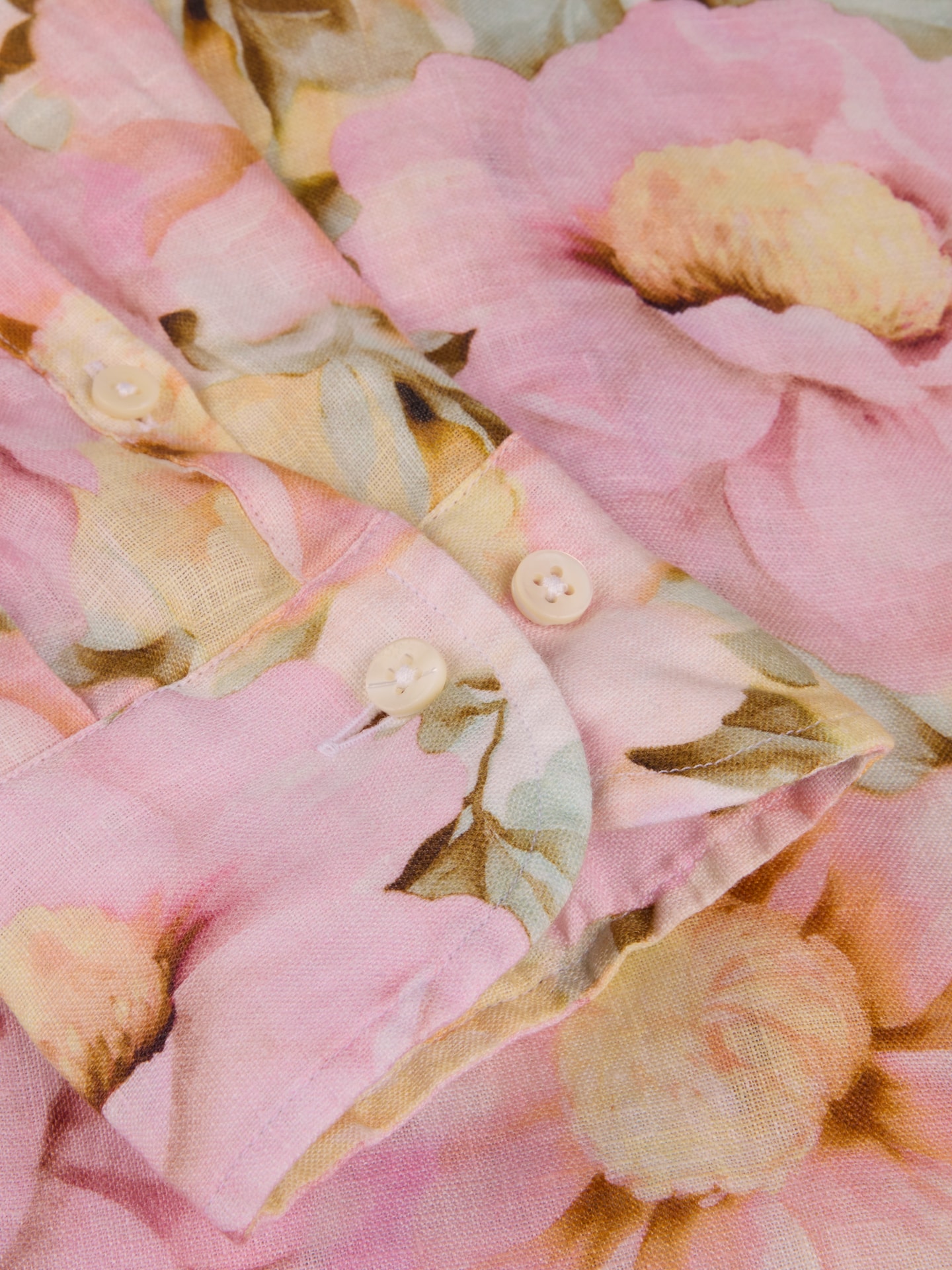 Siri Light pink Floral Linen Shirt