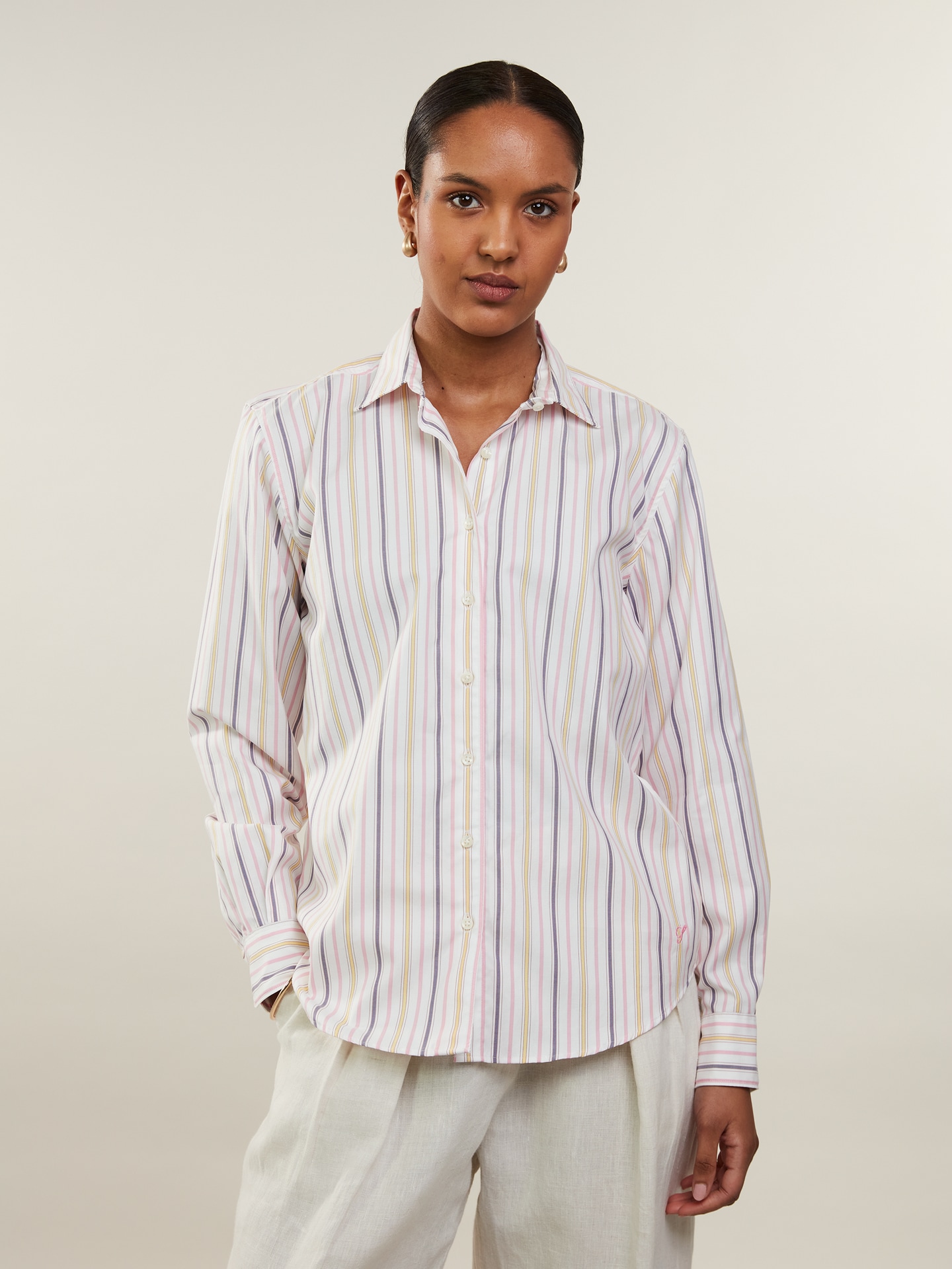 Siri White Striped Shirt