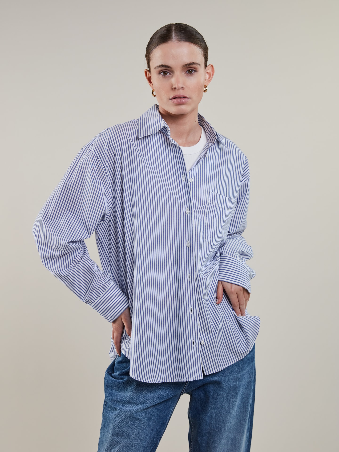 Jackie Navy Striped Shirt