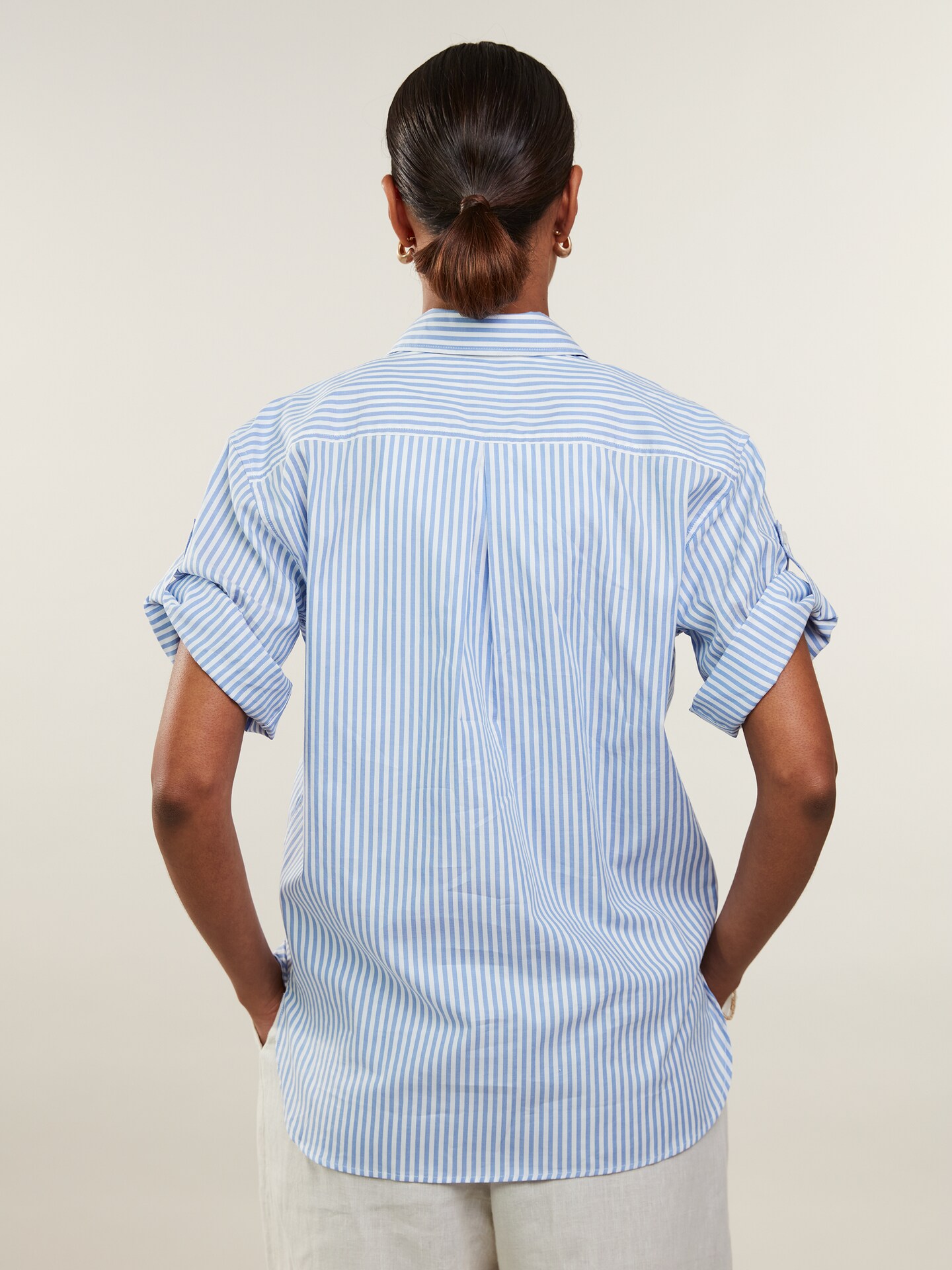 Jenna Light blue Striped Shirt