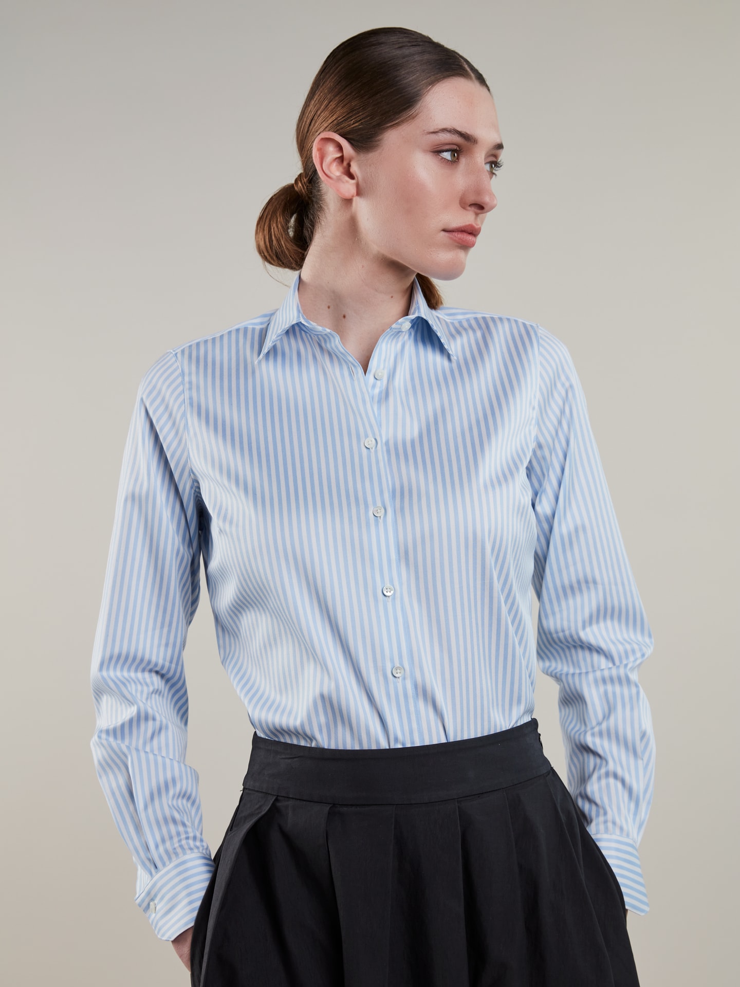 Sofie Light blue Striped Stretch Shirt